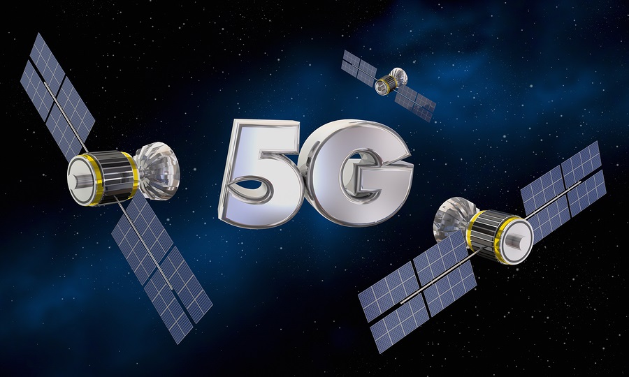 5G Wireless Internet Service Satellite Signal 3d Illustration 5G Wireless Internet Service Satellite Signal 3d Illustration