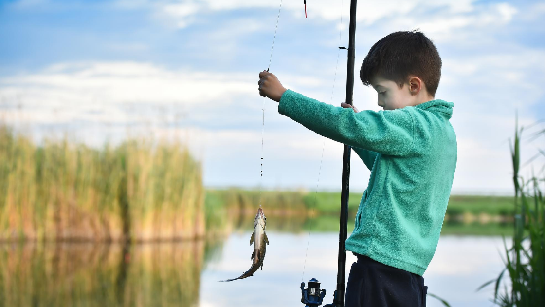 child fishing